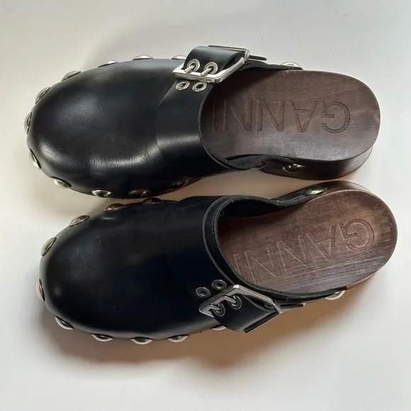 GANNI Studded Leather Clogs - Picture 6 of 6